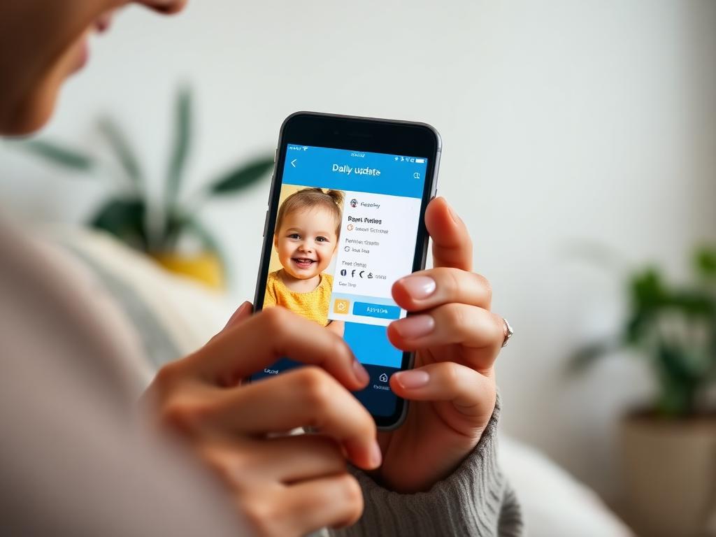 Parent receiving a daily update on a smartphone